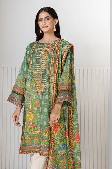 Bonanza Satrangi Green Lawn Suit Ssk222p21 Eid Pret 2022 Online Shopping